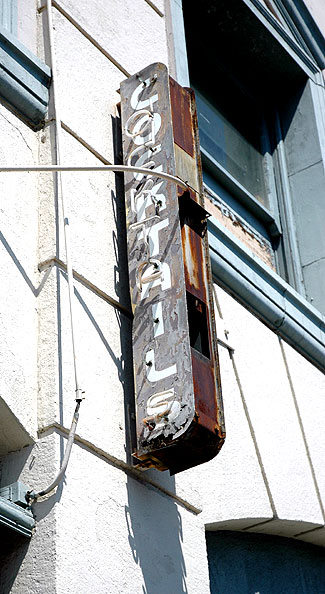 Sign on the wall for the bar on the ground floor of the Marion Building, Cahuenga and Wilcox, Hollywood
