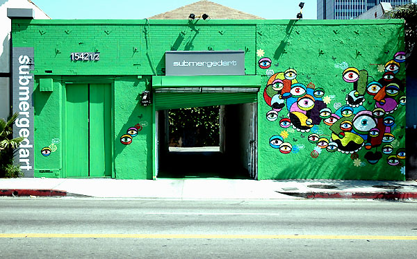 Green wall, Cahuenga Boulevard, central Hollywood