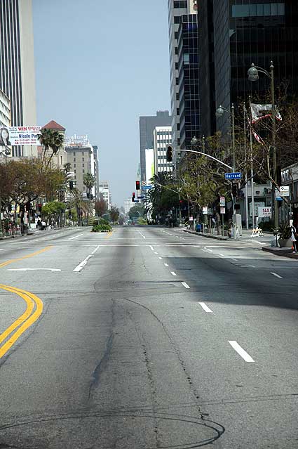 May Day, Wilshire Boulevard, Los Angeles, closed for 'A Day Without Immigrants' Monday, May 1, 2006