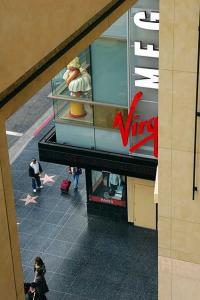 Look down, Miss Piggy as Marilyn Monroe at the Virgin Store -