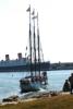 The old American Pride sails out to see what's up -