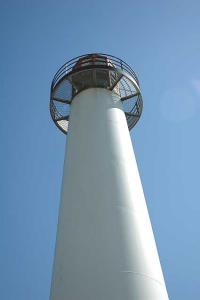 Others just watched from the shore under the fake lighthouse -