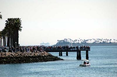 Or watched from the fishing piers -