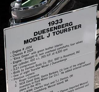 The 1933 Duesenberg Model J Tourster color 