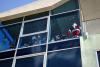 Here Santa watches the surfers from his glass room high above the strand -