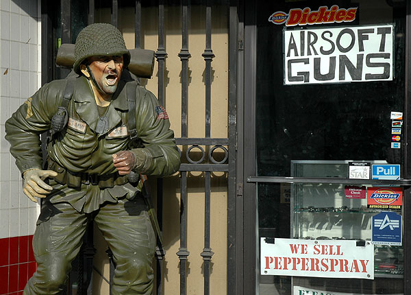 GI manikin at Supply Sergeant, Lincoln Boulevard, Santa Monica