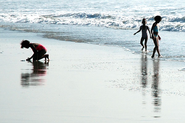 Kids at play on beach, Santa Monica