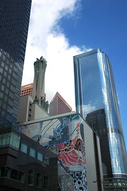 Architectural mess as seen from Pershing Square, downtown Los Angeles