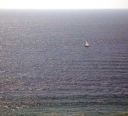 A sailboat in the Catalina Channel