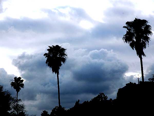 Storm brewing over Sunset Boulevard in Hollywood