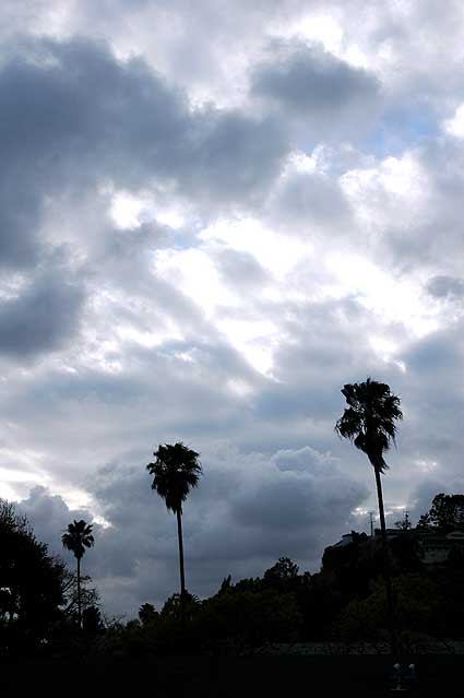 Storm brewing over Sunset Boulevard in Hollywood