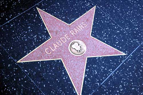 Claude Rains' star on Hollywood Boulevard, Hollywood Boulevard at Cahuenga Boulevard, Los Angeles, California