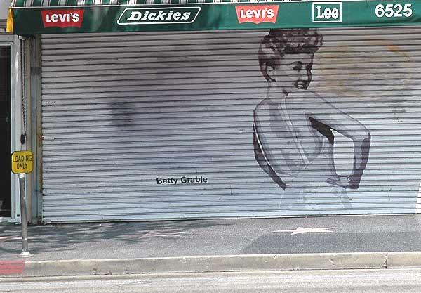 Betty Grable on Hollywood Boulevard security door