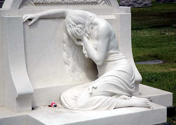 Weeping figure, Hollywood Forever Memorial Park, Los Angeles California