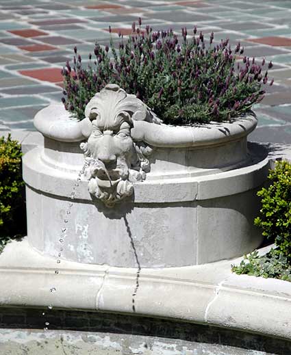 Fountain (detail), courtyard, Greystone Mansion, 905 Loma Vista Drive, Beverly Hills