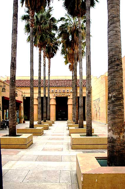 The courtyard of the Egyptian Theater on Hollywood Boulevard