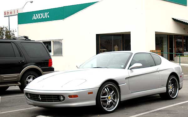 Ferrari 456M parked at coffee shop in Malibu