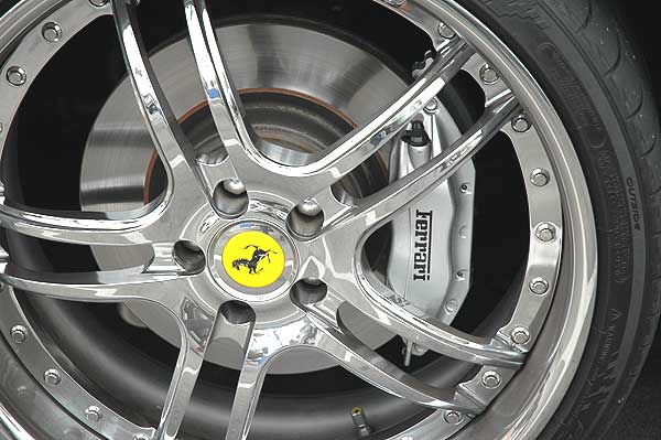 Ferrari 456M parked at coffee shop in Malibu, wheel detail