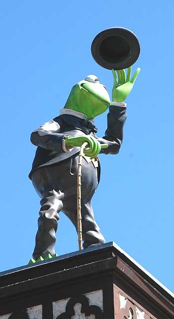 Kermit the Frog at The Jim Henson Company, at the former Charlie Chaplin Studios on La Brea in Los Angeles