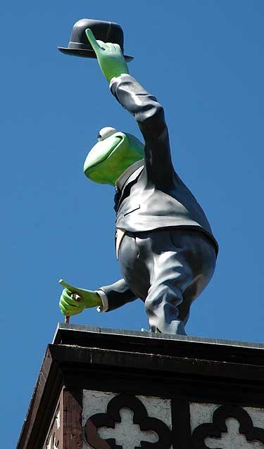 Kermit the Frog at The Jim Henson Company, at the former Charlie Chaplin Studios on La Brea in Los Angeles