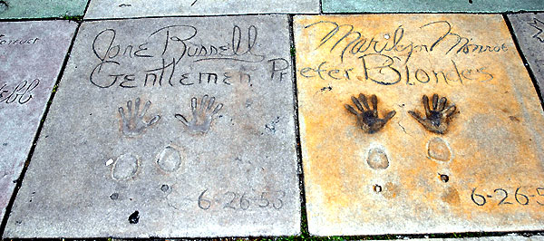 Grauman's Chinese Theater - hand and footprints - Jane Russell and Marilyn Monroe