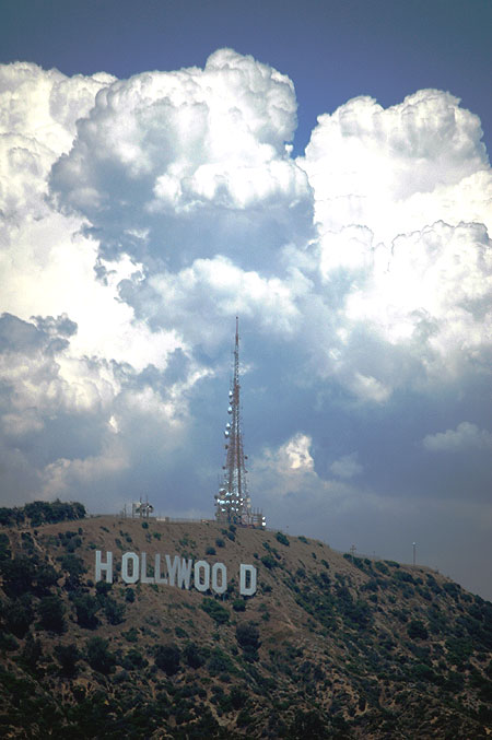 Thunderheads over the Hollywood sign