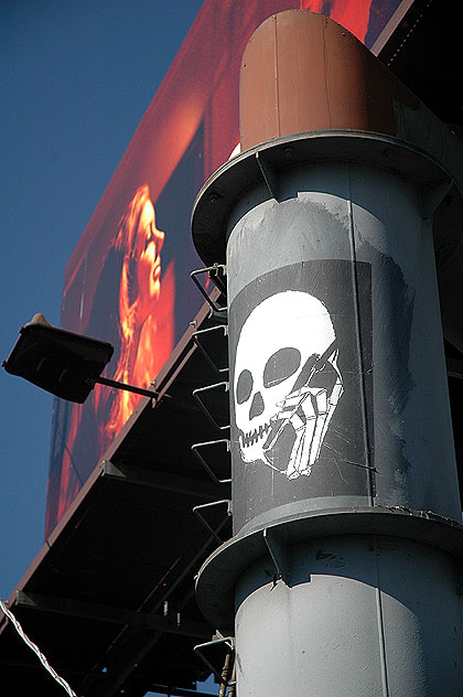 Skull and billboard, Sunset Boulevard, Hollywood