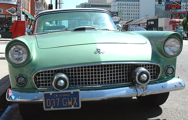 1955 Ford Thunderbird parked on North La Cienega Boulevard at Oakwood, Los Angeles, Tuesday, August 15, 2006