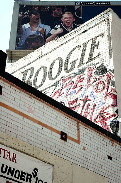 Wall above Mesa Boogie's Hollywood store, Sunset at Gardner