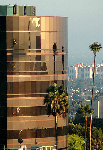 The Directors Guild of America building with the La Brea apartments in the flats below…