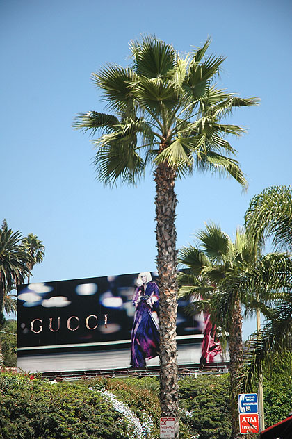 Gucci billboard to the right of the Chateau Marmont, Sunset Boulevard
