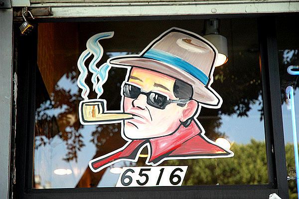 Graphic at a smoke shop, 6500 block of Hollywood Boulevard