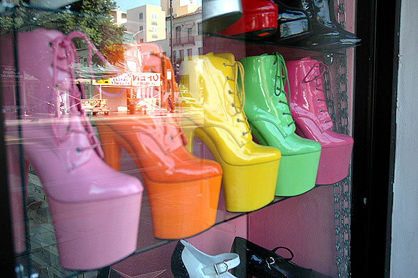 Shoes in a window, 6500 block of Hollywood Boulevard