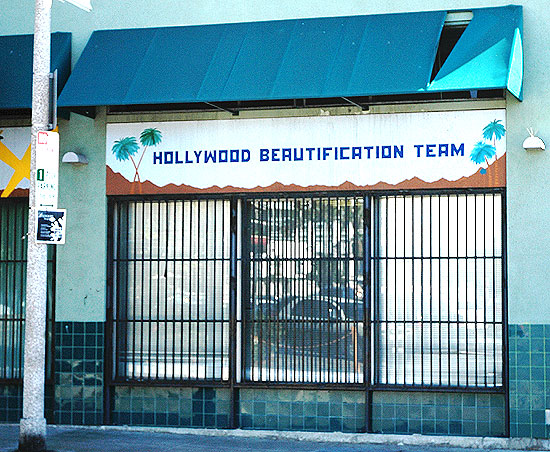 A blue wall, Cherokee at Hollywood Boulevard