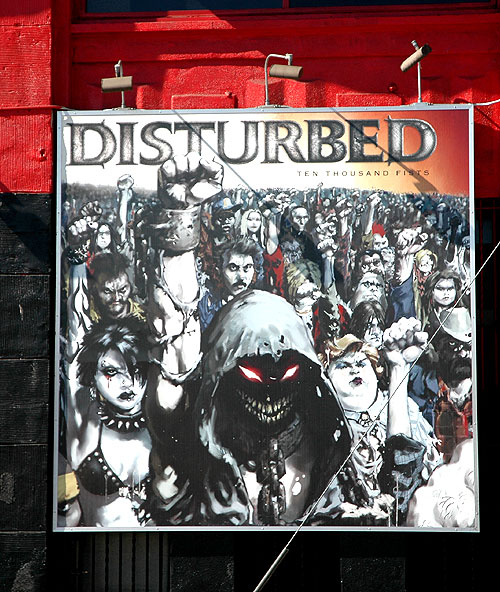 Poster at the Whisky a Go Go, 8901 Sunset Boulevard, on the Sunset Strip, Disturbed, Ten Thousand Fists
