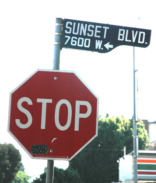 Sunset Boulevard - stop sign