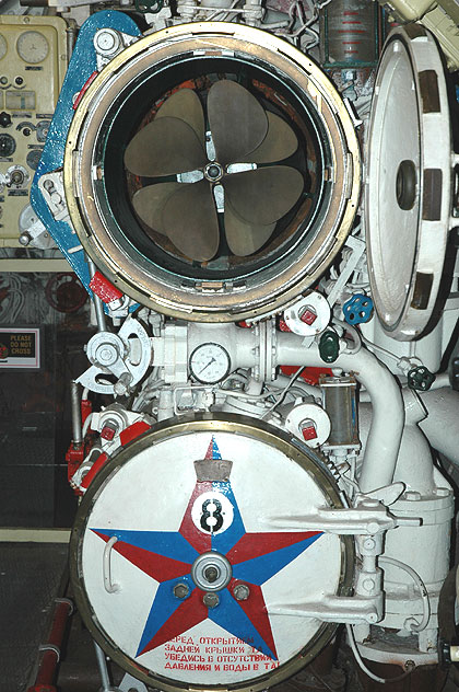 Russian Attack Submarine Scorpion b-427, on display in Long Beach, California - aft torpedo room