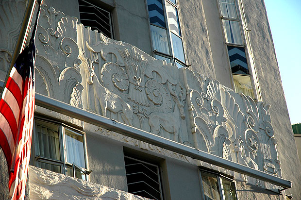 Frieze detailing, Sunset Tower, 8358 Sunset Boulevard, 1929, architect Leland A. Bryant