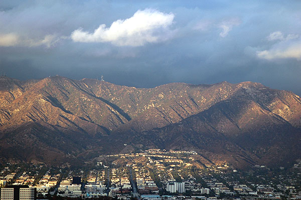 The view north from Mulholland Drive, at the Universal City overlook 