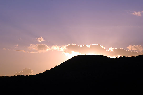 The sun setting over the Hollywood Hills