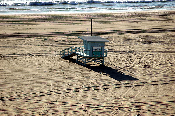 The beach, from Palisades Park, Santa Monica