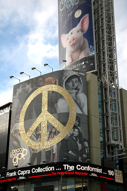 Christmas advertising displays at Hollywood and Highland