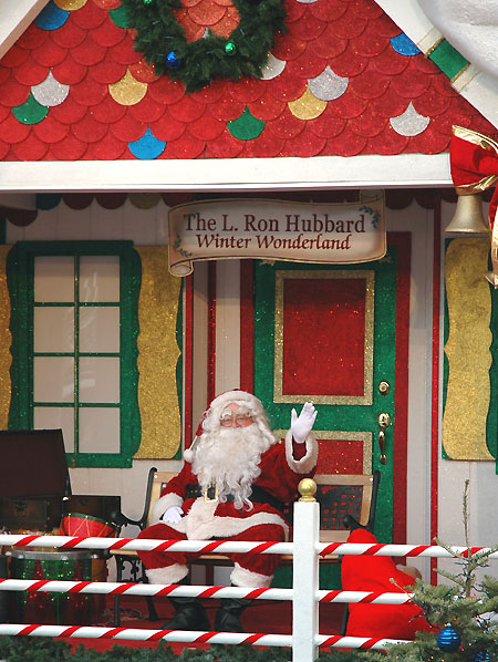 Scientologist Santa at the L. Ron Hubbard Center, Hollywood Boulevard