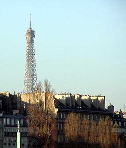 Eiffel Tower from the Pont des Arts: Paris rooftops
