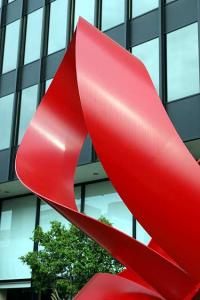 Where Rodeo Drive meets Wilshire Boulevard - the big red bow -