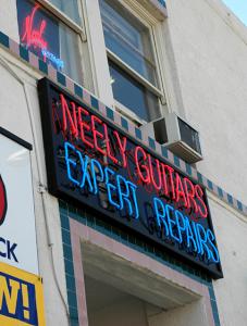 Neely Guitars is a walk-up ...
