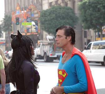 Hollywood Boulevard - Grauman's Chinese Theater - Cat Woman and Superman chat -