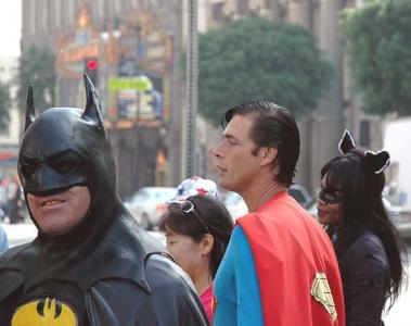 Hollywood Boulevard - Grauman's Chinese Theater - a trio of superheroes -