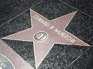 Edward R. Murrow's star in the Hollywood Walk of Fame, the northeast corner of Hollywood and Vine (Bob Hope Square)