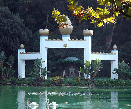 Mahatma Gandhi World Peace Memorial, Self-Realization Fellowship Lake Shrine, 17190 Sunset Boulevard, Pacific Palisades, California